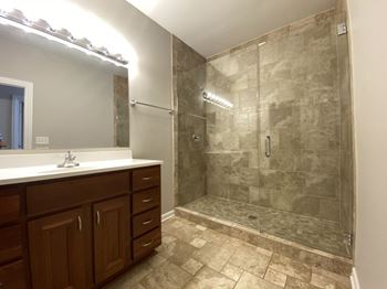 Walk-in showers in select units